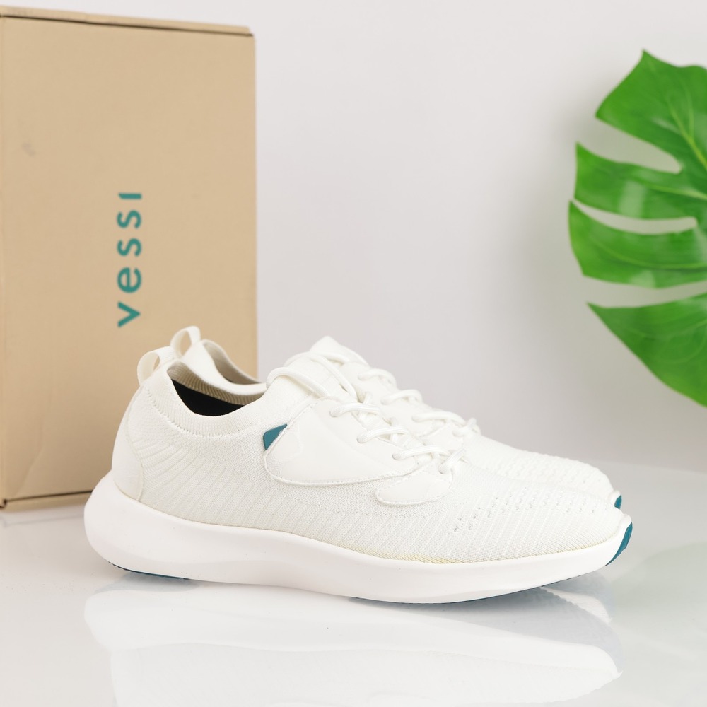 Vessi Shoes Womens Everyday Move Sneakers Size 10 White Knit Waterproof Comfort